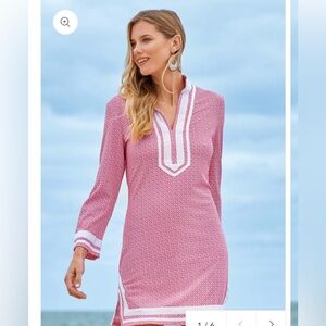 Cabana Life Amelia Island Pique Tunic Dress Large